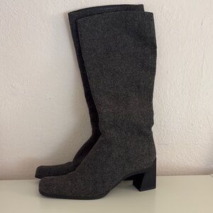 Elegant Gray Knee-High Boots